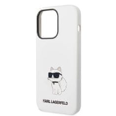 Karl Lagerfeld KLHCP14LSNCHBCH hard silikonové pouzdro iPhone 14 PRO 6.1" white Silicone Choupette