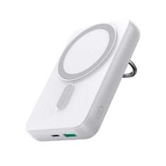 Joyroom  JR-W050 20W MagSafe powerbanka s bezdrátovým nabíjením a kroužkem 10000mAh Bílá