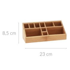 Eleganza Organizér na kosmetiku z bambusu, přírodní, 23 x 9 x 8,5 cm