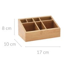 Eleganza Organizér na kosmetiku z bambusu, přírodní, 17 x 10 x 8 cm