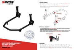 SEFIS M20U sklopný pojízdný univerzální moto stojan přední - Adaptéry přední stojan : Trn