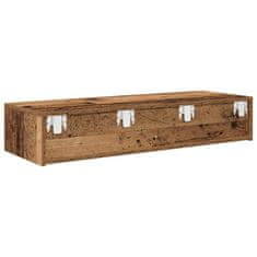 Vidaxl Nástěnná police se zásuvkami old wood 100 x 36 x 19 cm kompozit