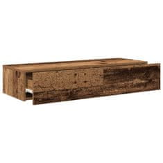 Vidaxl Nástěnná police se zásuvkami old wood 100 x 36 x 19 cm kompozit