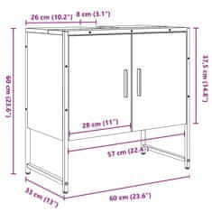 Vidaxl Koupelnová skříňka pod umyvadlo dub artisan 60x33x60cm kompozit