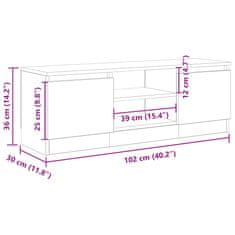 Vidaxl TV stolek dub artisan 102x30x36 kompozitní dřevo