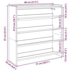 Vidaxl Botník dub sonoma 80x25x81 cm kompozitní dřevo