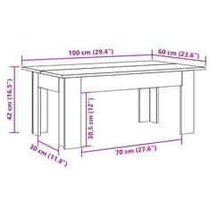 Vidaxl Konferenční stolek dub artisan 100x60x42 cm kompozitní dřevo