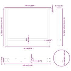 Vidaxl Nohy konferenčního stolku antracit 2 ks 100x(72-73) cm ocel