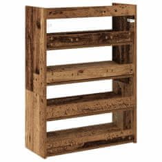 Vidaxl Botník old wood 80x25x61,5 kompozitní dřevo