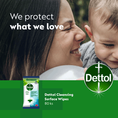 Dettol Antibakteriální ubrousky na povrchy 80 ks