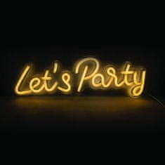 ACA ACA Lighting neonová nástěnná dekorace LET'S PARTY 125 LED USB 2m napájecí kabel teplá bílá IP20 41x1,6x13,5cm X131251716