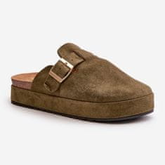 Žabky na platformě Clogs Dark Green velikost 36