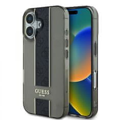 Guess Zadní kryt IML Middle 4G Stripe pro iPhone 16 Black