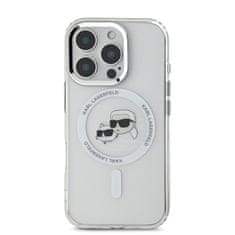 Karl Lagerfeld Zadní kryt IML K&amp;CH Heads Metal Frame MagSafe pro iPhone 16 Pro Max Transparent