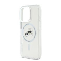 Karl Lagerfeld Zadní kryt IML K&amp;CH Heads Metal Frame MagSafe pro iPhone 16 Pro Max Transparent