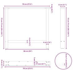 Vidaxl Nohy konferenčního stolku antracitová 2 ks 70x(72-73) cm ocel