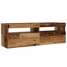 Vidaxl TV stolek s LED old wood 120 x 35 x 40 cm kompozitní dřevo