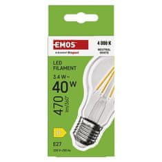 Emos LED žárovka ZF5023 Filament A603,4 W (40 W) 470lm NW