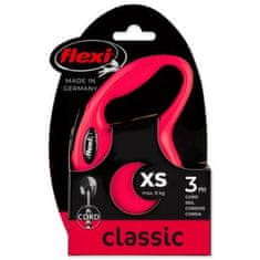 Flexi New Classic Cord XS 3 m (8 kg) červená