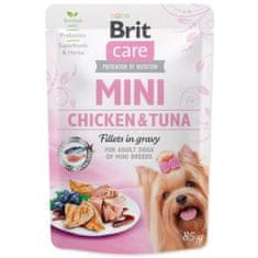 Brit Kapsička Care Mini kuře a tuňák, filety v omáčce 85g