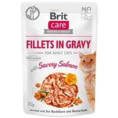 Brit Kapsička Care Cat losos, filety v omáčce 85g