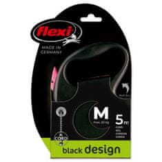 Flexi Vodítko Black Design lanko M růžové 5m