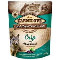 Carnilove Kapsička Dog Pouch kapr s černou mrkví, paté 300g