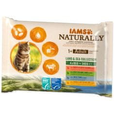 IAMS Kapsička Naturally Adult mořské a suchozemské maso v omáčce multipack 340g (4x85g)