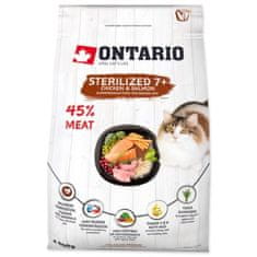 Ontario Krmivo Cat Sterilised 7+0,4kg