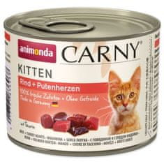 Animonda Konzerva Carny Kitten hovězí a krůtí srdce 200g