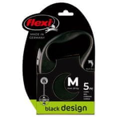 Flexi Vodítko Black Design lanko M černé 5m