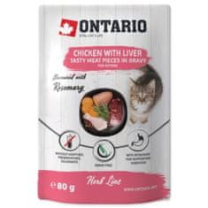 Ontario Kapsička Kitten kuře s játry v omáčce 80g