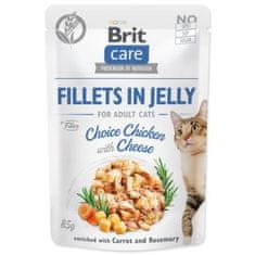 Brit Kapsička Care Cat kuře se sýrem, filety z želé 85g