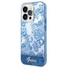 Guess GUHCP14LHGPLHB hard silikonové pouzdro iPhone 14 PRO 6.1" blue Porcelain Collection