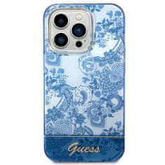 Guess GUHCP14LHGPLHB hard silikonové pouzdro iPhone 14 PRO 6.1" blue Porcelain Collection