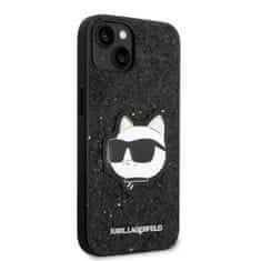 Karl Lagerfeld KLHCP14MG2CPK hard silikonové pouzdro iPhone 14 PLUS 6.7" black Glitter Choupette Patch