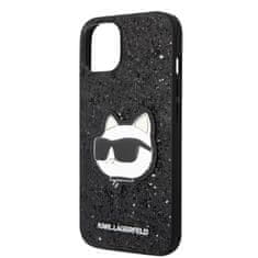 Karl Lagerfeld KLHCP14MG2CPK hard silikonové pouzdro iPhone 14 PLUS 6.7" black Glitter Choupette Patch