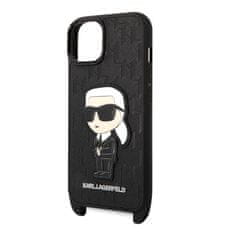 Karl Lagerfeld KLHCP14SSTKMK hard silikonové pouzdro iPhone 14 6.1" black Monogram Ikonik Patch