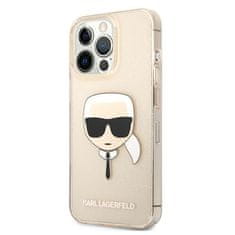 Karl Lagerfeld KLHCP13LKHTUGLGO hard silikonové pouzdro iPhone 13 / 13 Pro 6.1" gold Glitter Karl`s Head