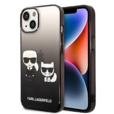 Karl Lagerfeld KLHCP14MTGKCK hard silikonové pouzdro iPhone 14 PLUS 6.7" black Gradient Ikonik Karl & Choupette