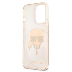 Karl Lagerfeld KLHCP13LKHTUGLGO hard silikonové pouzdro iPhone 13 / 13 Pro 6.1" gold Glitter Karl`s Head