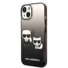 Karl Lagerfeld KLHCP14MTGKCK hard silikonové pouzdro iPhone 14 PLUS 6.7" black Gradient Ikonik Karl & Choupette