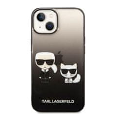 Karl Lagerfeld KLHCP14MTGKCK hard silikonové pouzdro iPhone 14 PLUS 6.7" black Gradient Ikonik Karl & Choupette