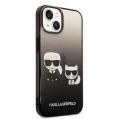 Karl Lagerfeld KLHCP14MTGKCK hard silikonové pouzdro iPhone 14 PLUS 6.7" black Gradient Ikonik Karl & Choupette