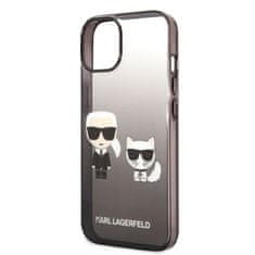 Karl Lagerfeld KLHCP14MTGKCK hard silikonové pouzdro iPhone 14 PLUS 6.7" black Gradient Ikonik Karl & Choupette