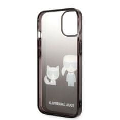 Karl Lagerfeld KLHCP14MTGKCK hard silikonové pouzdro iPhone 14 PLUS 6.7" black Gradient Ikonik Karl & Choupette