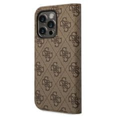 Guess GUBKP14XHG4SHW hard silikonové pouzdro iPhone 14 PRO MAX 6.7" brown book 4G Vintage Gold Logo