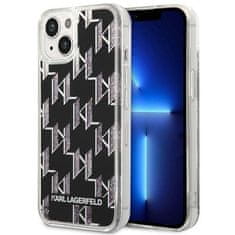 Karl Lagerfeld KLHCP14SLMNMK hard silikonové pouzdro iPhone 14 6.1" black Liquid Glitter Monogram