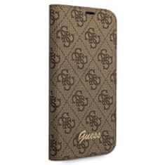 Guess GUBKP14MHG4SHW hard silikonové pouzdro iPhone 14 PLUS 6.7" brown book 4G Vintage Gold Logo