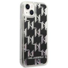 Karl Lagerfeld KLHCP14SLMNMK hard silikonové pouzdro iPhone 14 6.1" black Liquid Glitter Monogram